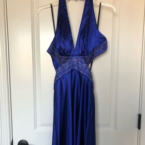 Formal Royal Blue Backless Prom Dress Size 4